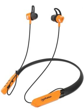 Manhattan Orange & Black Wireless Neckband On-Ear Headphones